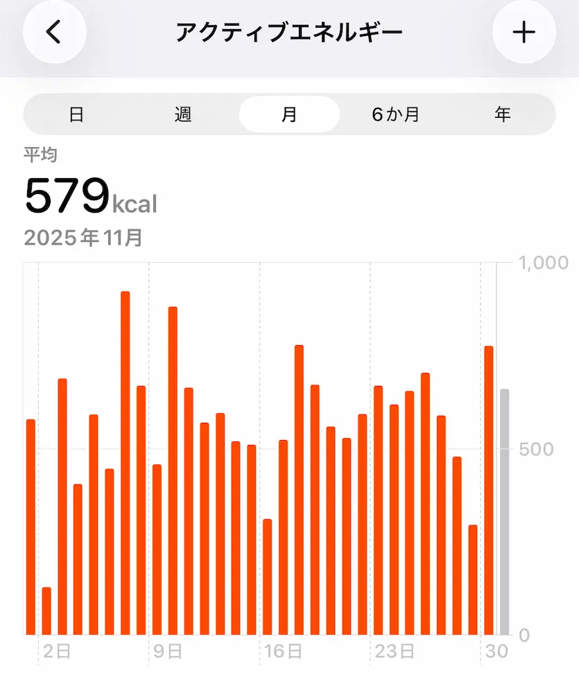11月のアクティブエネルギー